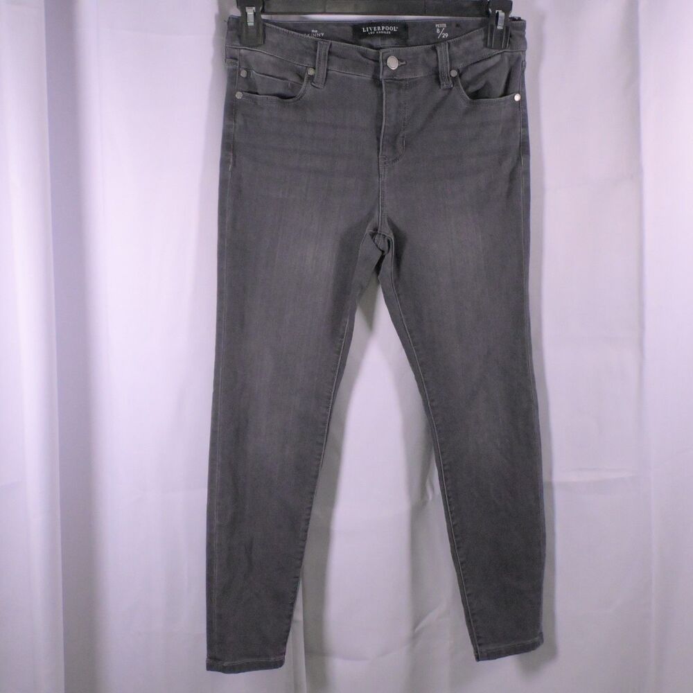 Liverpool The‎ Skinny Ankle Pants Charcoal Gray Womens 8/29 Petite 30x25